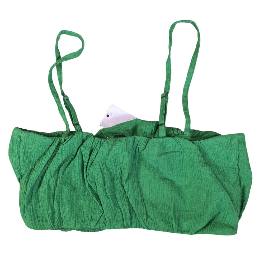 NWT Wild Fable Tube Top Halter Bandeau Crop Top Green Womens L - Picture 2 of 3
